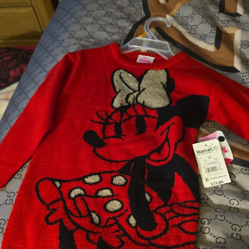 Disney Red Minnie Mouse Kids Sweater Dress